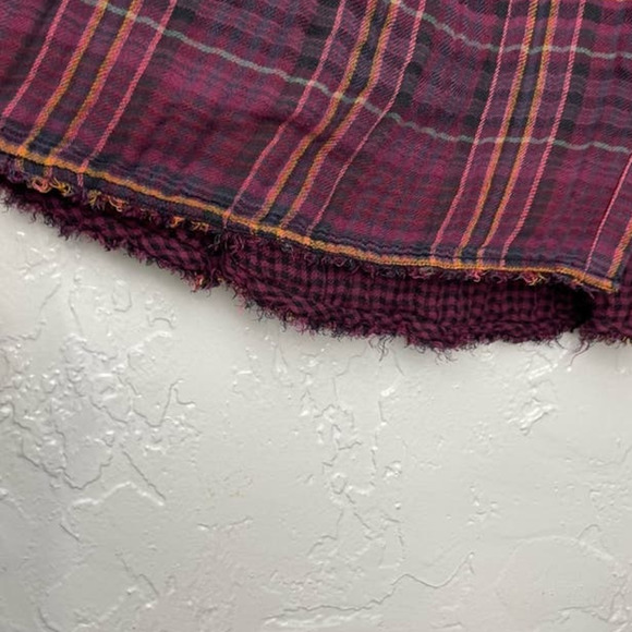 Free People Come On Over Bottom Down Plaid Top Size XS - Picture 5 of 9